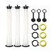 Kool Products (Retail Pack 3) Gas Can Spout Replacement With Gasket, Stopper, Cap With Stripe, 2 Collar Caps (Yellow and Black) That Fits On Most Of The Cans Out There primary