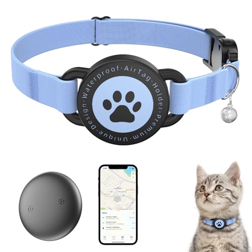 NozlaID Cat Tracker Without Subscription, Compatible Apple iOS Find My& Android Google Find Hud, Mini Pet Activity Tracker Collar, Waterproof Cats and Puppies Tracking Device (1 Pack)