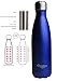 GreEco Double Wall Vacuum Flask, Insulated 18/8 Stainless Steel Water Bottle, COLA Shaped, Hydration Bottle, 17 OZ / 500 ML, Blue