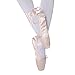 KUKOME-SHOP Satin Ballet Pointe Shoes Dance Shoe with Ribbon and Toe Pads for Girls Women (US9 (Foot Length:10.03 inch)) Pink