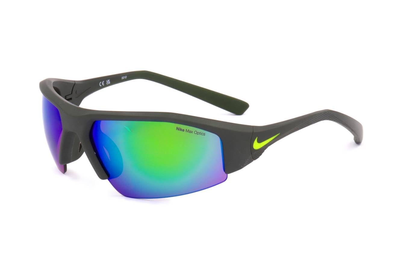 Nike SKYLON ACE 22 M DV2151 355 Matte Sequoia/Green Mirror Sunglasses Unisex Iniettato, Modified Rectangle, 70