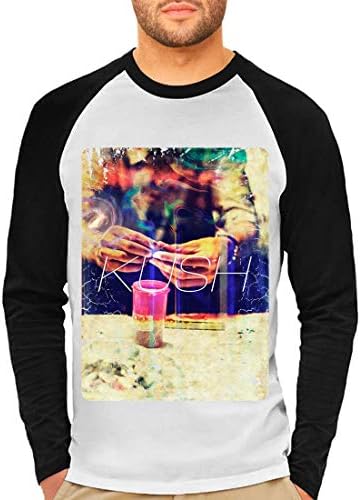 Flamentina A857MBBTB Mens Long Sleeve Baseball T-Shirt Kush Trippin Drugs Fashion Dope Illuminati Art Smoke Hipster