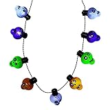 Light-up Halloween Skull Necklace | 6 Flashing Modes | Costume Accessory