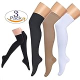 Compression Socks,(3 pairs) Knee High Compression Sock for Women & Men - Best For Running, Athletic Sports, Crossfit, Flight Travel - Suits Nurses, Maternity Pregnancy, Shin Splints