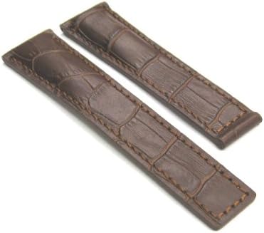 Leather Strap for Deployment 18/22 Tag Heuer Monaco Brown #3a