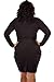 POSESHE Womens Plus Size Deep V Neck Bodycon Wrap Dress with Front Slit Black Large