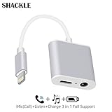 iPhone 7 Headphones Adapter with Mic, iPhone 7 Adapter, Support Call & Listen & Charge, Lightning to 3.5mm Headphone Jack Adapter for iPhone 7, iPhone 7Plus