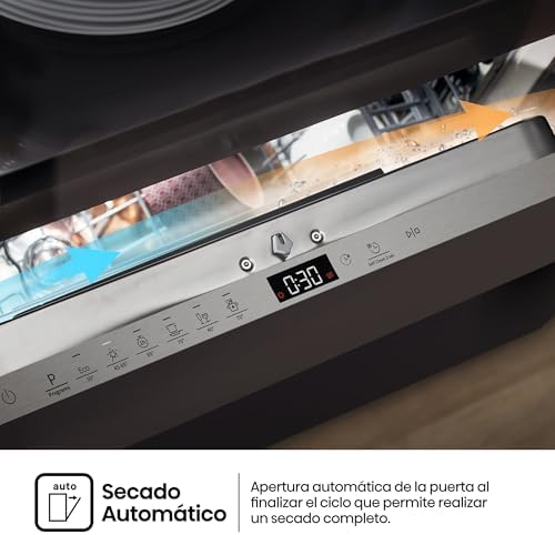 Hisense HV16D5 - Máquina de lavar louça integrada, classe D, 16 capacidade de serviços, altura 81,6cm x largura 59,8cm, secagem automática, programa automático, terceira bandeja, lavagem rápida de 15'
