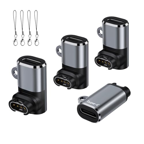 USB C to Garmin Watch Charger Cable Adapter 4-Pack,Type-C Garmin Charging Cord Adapt for Vivoactive 5 6 4S,Fenix 8 7 7X 6 Pro Solar,Venu 4 3 3S SQ,Forerunner 165/55/970/965/265,Tactix,Instinct,Epix 2