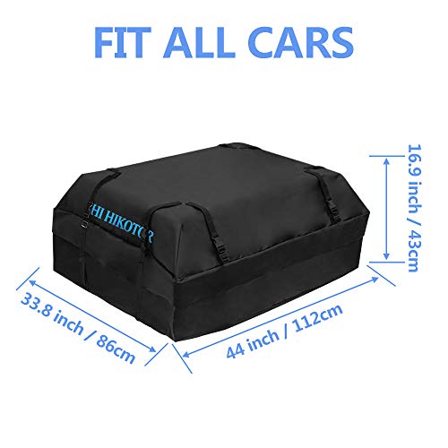 Car Top Carrier 17 cubic Bag with 8 Reinfored Straps 100% Waterproof,Car Top Carriers for Vehicles with Racks - Car Roof Storage Car Carrier - Roof Bag includes Heavy Duty Straps - Fits All Roof Racks