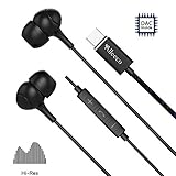 Deep Bass USB-C Earbuds, Ergonomic Hi-Fi Type C Headphones, Low Profile Soft Touch, Noise Isolating USB C Earphones, Microphone/Inline Ctrl - for Pixel 2/3/4/XL, iPad Pro 2018, Note 10/+/5G and More