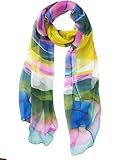 V28 Womens Floral & Graphic Print 100% Silk Great Nature Pattern Scarf (ColorStream)