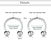 VCMART 12pcs Nose Septum Horseshoe Circular Barbell 316l Surgical Steel, 16G 10mm