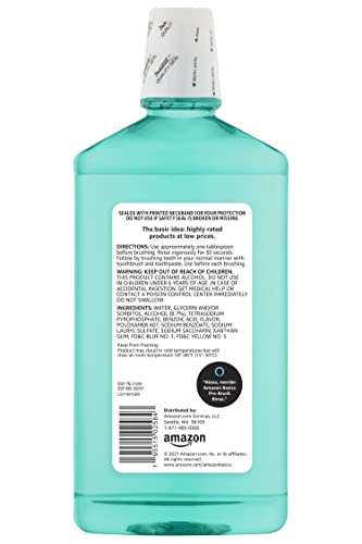 AMAZON BASICS PRE-BRUSH DENTAL RINSE, GREEN MINT, 24 FLUID OUNCES, 1-PACK (PREVIOUSLY SOLIMO)