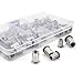 Sutemribor 304 Stainless Steel Flat Head Threaded Rivetnut Insert Nutsert Rivet Nut Assortment Kit 120 Pieces, 6 Sizes - M3 M4 M5 M6 M8 M10