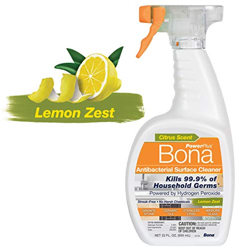 Bona PowerPlus Antibacterial Surface Cleaner Spray, Lemon Zest Scent