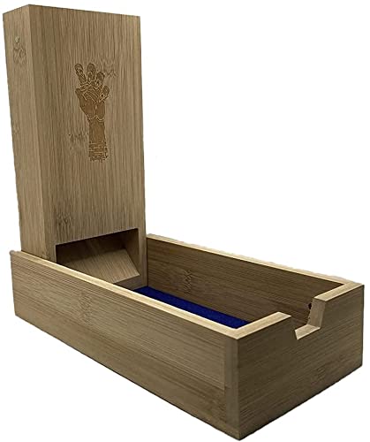 Grinning Gargoyle - Bamboo DnD Dice Tower and Tray - Portable Wooden D&D Dice Tower - DnD and other Roleplaying and Tabletop Games Accessory - Noise Dampening Dice Tower for Rolling Dice (Ghoul)