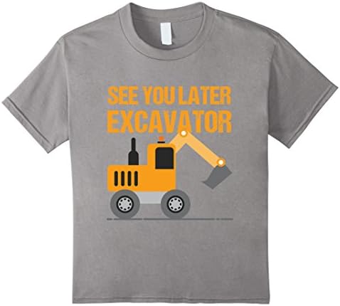 Kids Excavator Kids Shirt | Boys Toddler Excavator Dig Tee 4 Slate