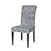 TIKAMI 1PCS Spandex Printed Fit Stretch Dinning Room Chair Slipcovers Covers (1, Gray)