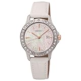 Seiko Three-Hand Date Leather - White Women's watch #SUR871