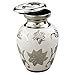 Small Keepsake Urn for Human Ashes, Funeral Cremation Urns Adult Box - Fits a Small Amount of Cremated Remains - Burial at Home or Office Decor ( White Rose, Brass Mini Urn