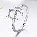 WOSTU 925 Sterling Silver Cat Rings Women Silver Rings Kitty Rings for Girls Valentine’s Day Birthday Gifts for her