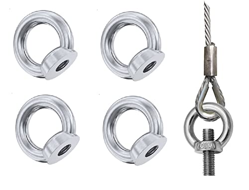 TERF® M8 Heavy Duty Ring Lifting Eye Nut M8 (8mm) Female Threaded Round Shape Ring Nuts - Pack of 4