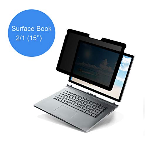 Privacy Screen Protector Compatible for Microsoft Surface Book 2/1-15 Inch Fully Removable Anti-Spy Filter Anti-Glare Laptop Screen Protector