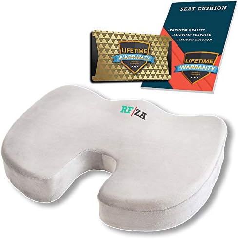 Seat Cushion for Office Chair - Seat Pad - Memory Foam Orthopedic Office Chair Cushion That Protects Your Coccyx/Tailbone, Suitable for Wheelchairs, Sciatic Pain, Airplane Seats, Traveling (Gray)