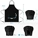 Syntus Apron Chef Hat Set, Adjustable bib Apron Baker Chef Hat Women Men, Black