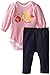 BON BEBE Baby Girls' Lots Knit Denim Jegging Set, Coral Tweet/Blue, 0-3 Months