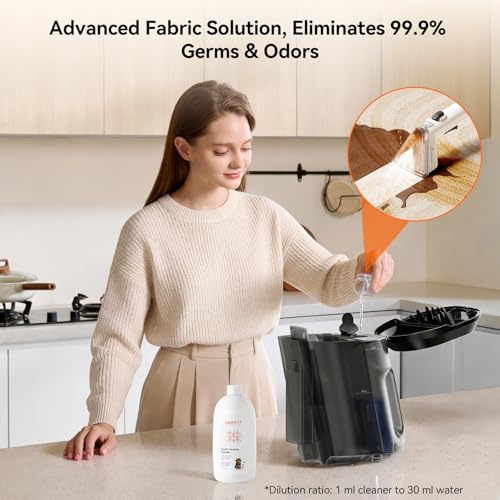 Uwant Y100 Steam 3-in-1 Carpet Spot Cleaner, 18Kpa 1750W 100℃ Steam/65℃ Hot/Cold Modes, Handheld Upholstery Cleaner Machine for Spills/Pet Messes/Sofa/Car/Stairs, Self-Cleaning Function Dual 1.2L Tank