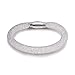 Fancydeli Women Fashion Jewelry Magnetic Stardust Wrap Double Bracelet Bangle Set (2 Sizes)with Austria White Crystals Gifts for Women Girls Her White