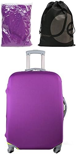 JAVOedge Purple Stretch Fabric Luggage Cover Fits Most Suitcases 26"-27", + Bonus Reusable Storage Bag