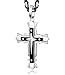 LOLIAS 5MM Stainless Steel Cross Pendant Necklace Men Byzantine Chain Necklace 22 Inches