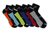 Head 6-Pack Men's Sport Quarter Socks, Black