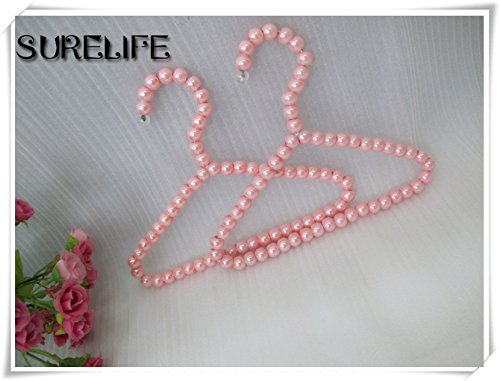 GreenSun(TM) 5pcs Plastic Pearl Beaded Bow Clothes Dress Coat Hangers Wedding For Kid Children Save-Space Storage Organizer Dry Rack