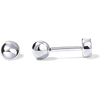 PAVOI 14K Gold Plated Solid 925 Sterling Silver Posts Dainty Ball Stud Flatback Earrings for Women - Cartilage Helix Piercing