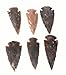 Handcrafted Contemporary 2” Agate/Jasper Stone Arrowheads – Six Arrowheads, Range from 2”-2 1/2” Long, Various Colors, Genuine Jasper and Agate – Collectible Arrowheads