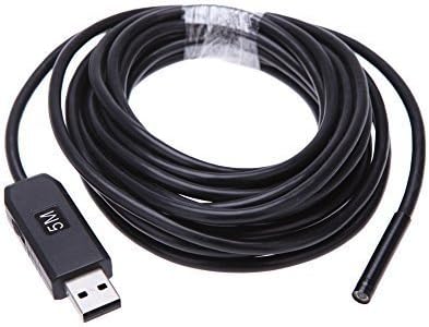 5.5mm Len Diameter, 5M/16.4ft USB Cable 6 LEDs Drain Pipe Pipeline Plumb Borescope Endoscope Inspection Tube Visual Wire Snake Camera Pipe Locator, 720P, 1.3 Megapixels