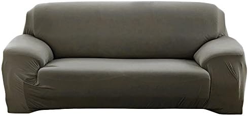 Scorpiuse Stretch Sofa Cover 1-Piece Polyester Spandex Fabric 3 Cushion Couch Slipcover (Loveseat, Grey Green)