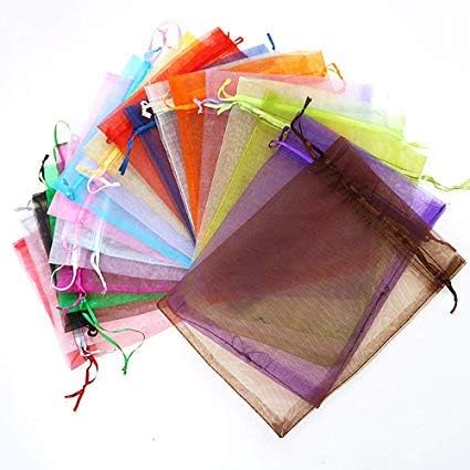 Boolavard® TM 50 Party Xmas Gift Bags Jewellery Pouches Mixed Organza Bridal Wedding Purple Blue Pink Yellow Black 7 * 9 cm - Image 3