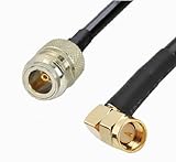Antenna Extension Cable Adapter Pigtail - Times Microwave N Female to SMA Male Right Angle LMR-200 Double Shielded Coaxial Cable, 48-Inch - MADE IN THE U.S.A.