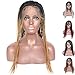 BLUPLE Ombre 27# Micro Braided 1b Synthetic Lace Front Wigs Fully Hand Tied Heat Resistant Hair Braiding Styles Fiber Hand Braided Wig for Black Women (18 inches, Micro Braided,T1B/27)