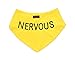 NERVOUS Yellow Dog Bandana quality personalised embroidered message neck scarf fashion accessory Prevents accidents by warning others of your dog in advance