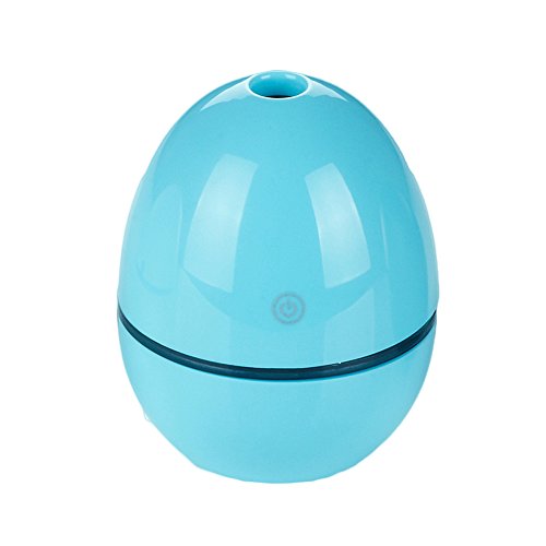 Mini Air Diffuser USB Ultrasonic Humidifier 50ML Essential Oil Diffuser Portable Atomizer Air Purifier for Car Office - Egg Shaped (Blue)