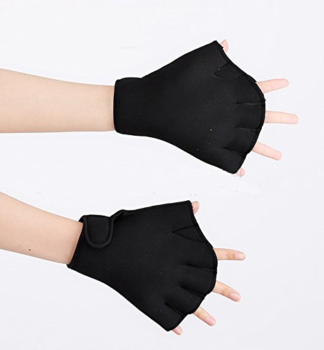 image for Geekercity Aquatic Fit Swim Training Gloves, Aqua Webbed Swimming Glov