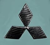 ORACAL Black Carbon Fiber Mitsubishi All Models 2002-2015 Overlay Vinyl Decal Logo Sticker for Existing Emblems Complete Set