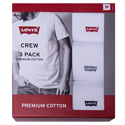 Levi's Men's Undershirts 3 Pack Short Sleeve Crewneck Cotton TShirts