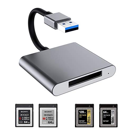 XQD Card Reader, USB Card Reader, 5Gpbs Super Speed USB 3.0 Memory Card Adapter, Aluminum Alloy Flash Memory Card Reader for Sony G Series, Lexar USB Mark Card, Support Windows/Mac OS System